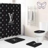 Louis Vuitton Fashion Logo Limited Luxury Brand Bathroom Set Home Decor 59 Shower Curtain And Rug Toilet Seat Lid Covers Bathroom Set