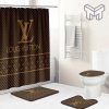 Louis Vuitton Fashion Logo Limited Luxury Brand Bathroom Set Home Decor 66 Shower Curtain And Rug Toilet Seat Lid Covers Bathroom Set