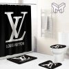 Louis Vuitton Fashion Logo Limited Luxury Brand Bathroom Set Home Decor 76 Shower Curtain And Rug Toilet Seat Lid Covers Bathroom Set