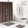 Louis Vuitton Fashion Logo Limited Luxury Brand Bathroom Set Home Decor 80 Shower Curtain And Rug Toilet Seat Lid Covers Bathroom Set