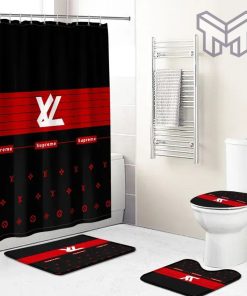 Louis Vuitton Fashion Logo Limited Luxury Brand Bathroom Set Home Decor 85 Shower Curtain And Rug Toilet Seat Lid Covers Bathroom Set