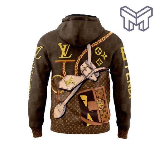 Louis Vuitton Fendi Unisex 3D Hoodie 3D T-Shirt Zip 3D Hoodie Outfit For Men Women Luxury Brand Clothing