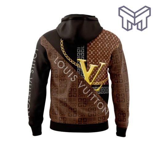 Louis Vuitton Givenchy Brown Unisex Hoodie Outfit For Men Women Luxury Brand Clothing Special Gift1