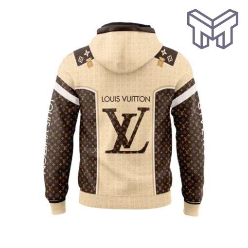 Louis Vuitton Givenchy Light Yellow Brown Unisex 3D Hoodie 3D T-Shirt Zip 3D Hoodie Outfit For Men Women Luxury Brand Clothing1