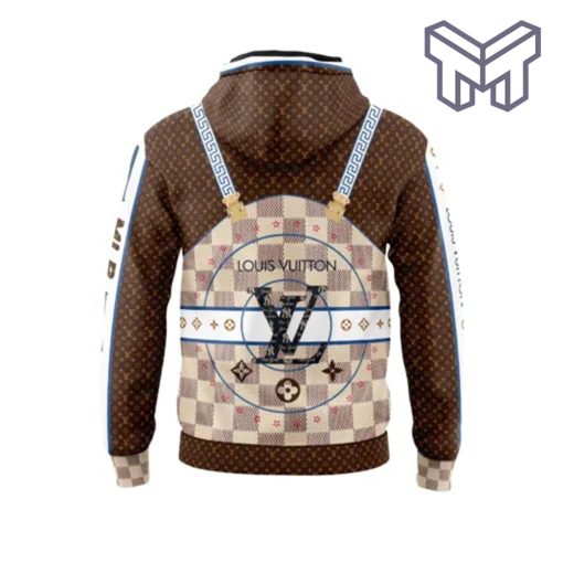 Louis Vuitton MLB New York Yankees Brown Unisex 3D Hoodie 3D T-Shirt Zip 3D Hoodie Outfit For Men Women Luxury Brand Clothing1