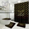 Louis Vuitton New Fashion Luxury Brand Bathroom Set Home Decor Shower Curtain And Rug Toilet Seat Lid Covers Bathroom Set