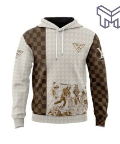 Louis Vuitton Prada Brown Light Unisex 3D Hoodie 3D T-Shirt Zip 3D Hoodie Outfit For Men Women Luxury Brand Clothing