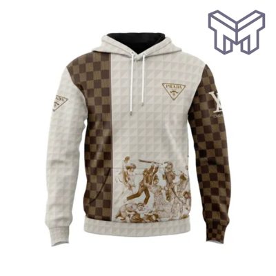 Louis Vuitton Prada Brown Light Unisex 3D Hoodie 3D T-Shirt Zip 3D Hoodie Outfit For Men Women Luxury Brand Clothing