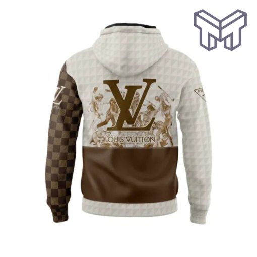 Louis Vuitton Prada Brown Light Unisex 3D Hoodie 3D T-Shirt Zip 3D Hoodie Outfit For Men Women Luxury Brand Clothing1