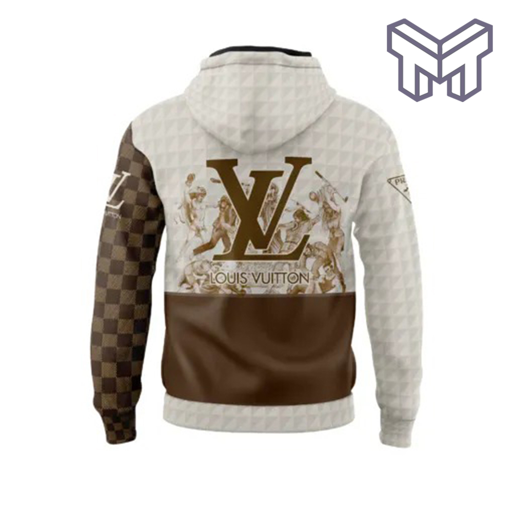 Louis Vuitton Brown Luxury Unisex Hoodie Luxury Brand Outfit For