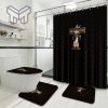 Louis Vuitton Rabbit Luxury Brand Logo Premium Bathroom Set Home Decor Shower Curtain And Rug Toilet Seat Lid Covers Bathroom Set