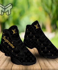 Louis Vuitton Supreme Black Air Jordan 13 Sneakers Shoes