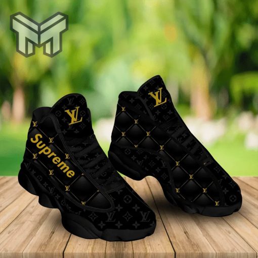 Louis Vuitton Supreme Black Air Jordan 13 Sneakers Shoes