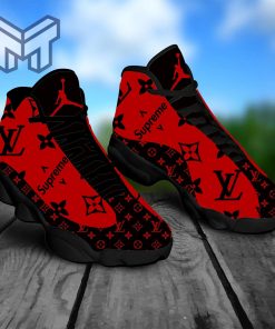 Louis Vuitton Supreme Red Air Jordan 13 Sneakers Shoes