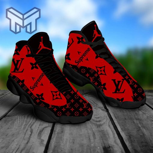 Louis Vuitton Supreme Red Air Jordan 13 Sneakers Shoes