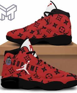 Louis Vuitton Supreme Red Air Jordan 13 Sneakers Shoes Hot 2023