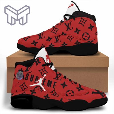 Louis Vuitton Supreme Red Air Jordan 13 Sneakers Shoes Hot 2023