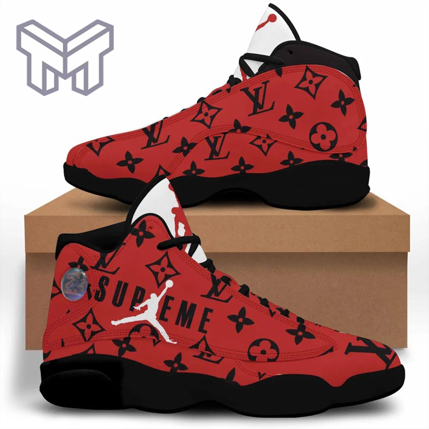 Louis Vuitton Supreme Red Air Jordan 13 Sneakers Shoes Hot 2023 - Muranotex  Store