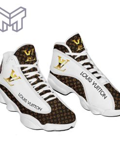 Louis Vuitton White Brown Air Jordan 13 Sneakers Shoes