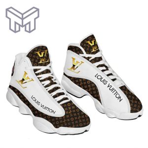 Louis Vuitton Brown Yellow Air Jordan 13 Sneakers Shoes - Muranotex Store