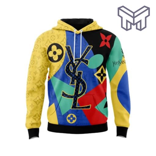 Louis Vuitton Yves Saint Laurent Multicolor Unisex 3D Hoodie 3D T-Shirt Zip 3D Hoodie Outfit For Men Women Luxury Brand Clothing