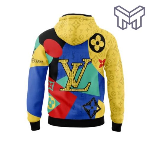 Louis Vuitton Yves Saint Laurent Multicolor Unisex 3D Hoodie 3D T-Shirt Zip 3D Hoodie Outfit For Men Women Luxury Brand Clothing1