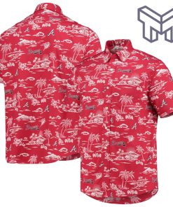 MLB Atlanta Braves Hawaiian Shirt Kekai Performance Hawaiian Shirt And Short - Red