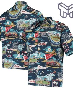 MLB Atlanta Braves Hawaiian Shirt Scenic Hawaiian Shirt And Short - Navy