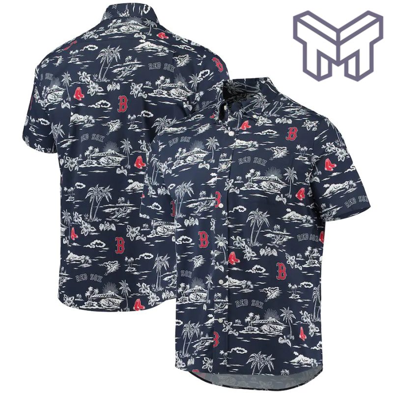 MLB Boston Red Sox Hawaiian Shirt Kekai Performance Hawaiian Shirt And Short - Navy