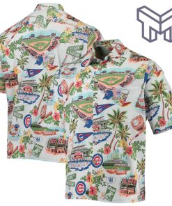 MLB Chicago Cubs Hawaiian Shirt Scenic Hawaiian Shirt And Short - White