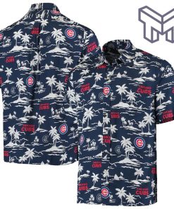 MLB Chicago Cubs Hawaiian Shirt Vintage Short Sleeve Hawaiian Shirt And Short - Navy