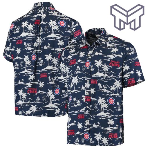 MLB Chicago Cubs Hawaiian Shirt Vintage Short Sleeve Hawaiian Shirt And Short - Navy