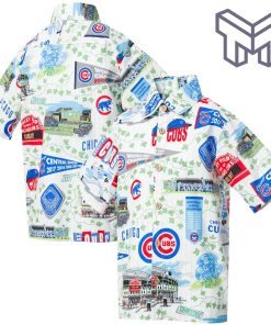 MLB Chicago Cubs Hawaiian Shirt Youth Scenic Hawaiian Shirt And Short - White
