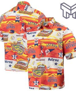 MLB Houston Astros Hawaiian Shirt Scenic Hawaiian Shirt And Short - Orange