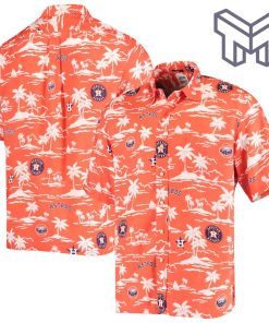 MLB Houston Astros Hawaiian Shirt Vintage Short Sleeve Hawaiian Shirt And Short - Orange&Navy