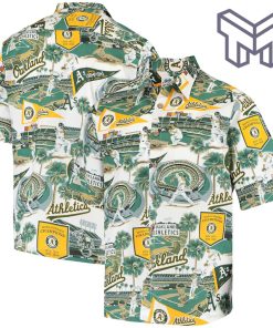MLB Oakland Athletics Hawaiian Shirt Scenic Hawaiian Shirt And Short - Green