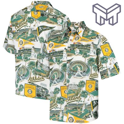 MLB Oakland Athletics Hawaiian Shirt Scenic Hawaiian Shirt And Short - Green