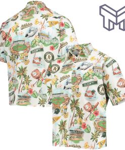 MLB Oakland Athletics Hawaiian Shirt Scenic Hawaiian Shirt And Short - White