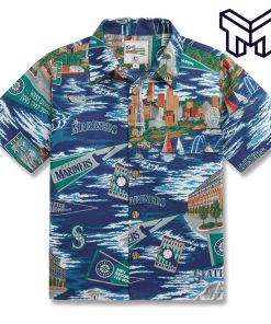 MLB SEATTLE MARINERS Hawaiian SCENIC Hawaiian Shirt And Short