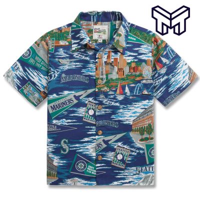 MLB SEATTLE MARINERS Hawaiian SCENIC Hawaiian Shirt And Short