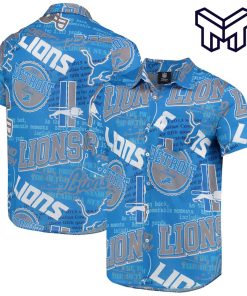 NFL Detroit Lions Hawaiian Blue Hawaiian Shirt And Short