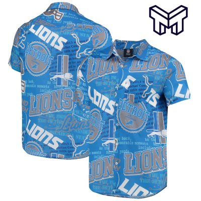 NFL Detroit Lions Hawaiian Blue Hawaiian Shirt And Short