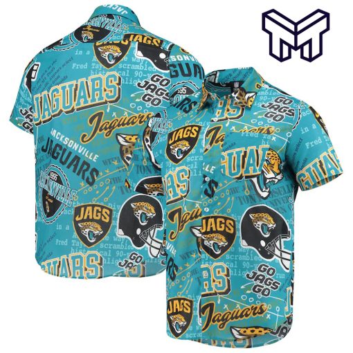 NFL Jacksonville Jaguars Hawaiian Teal Hawaiian Shirt And Short