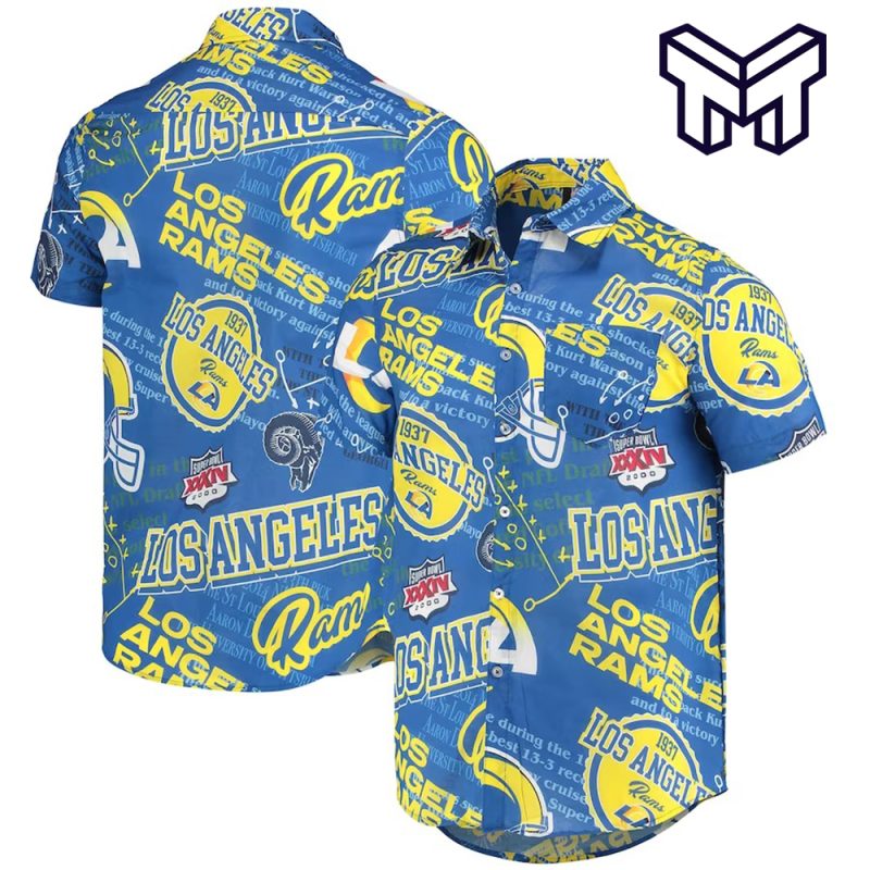 NFL Los Angeles Rams Hawaiian Royal Hawaiian Shirt And Short