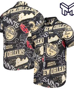 NFL New Orleans Saints Hawaiian Black Hawaiian Shirt And Short