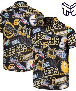 NFL Pittsburgh Steelers Hawaiian Black Hawaiian Shirt And Short