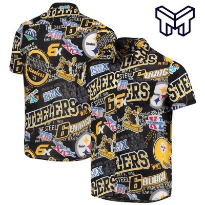 NFL Pittsburgh Steelers Hawaiian Black Hawaiian Shirt And Short