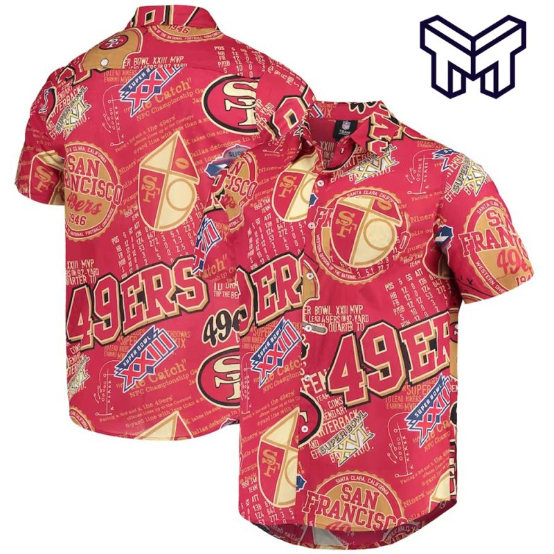 NFL San Francisco 49ers Hawaiian Scarlet Hawaiian Shirt And Short