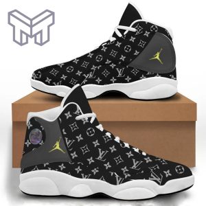 New Louis Vuitton Black Air Jordan 13 Sneakers Shoes LV Gifts For Men Women