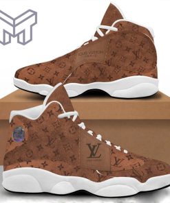 New Louis Vuitton LV Paris Light Brown Air Jordan 13 Sneakers Shoes For Men Women